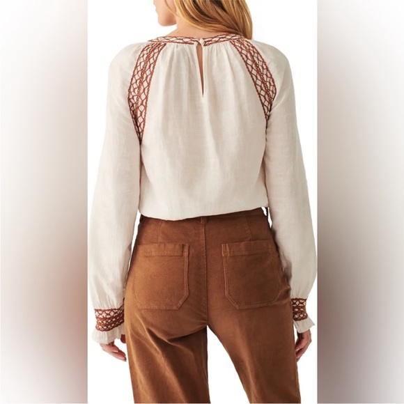 NWOT FAHERTY Arles Embroidered Long Sleeve Women’s Top - Picture 5 of 11